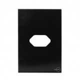 Placa p/ 1 Tomada Horizontal 4x2 - Novara Glass Preto Grafite 